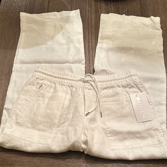 Athleta Retreat Linen High Rise Wide Leg Pant - Picture 2 of 6